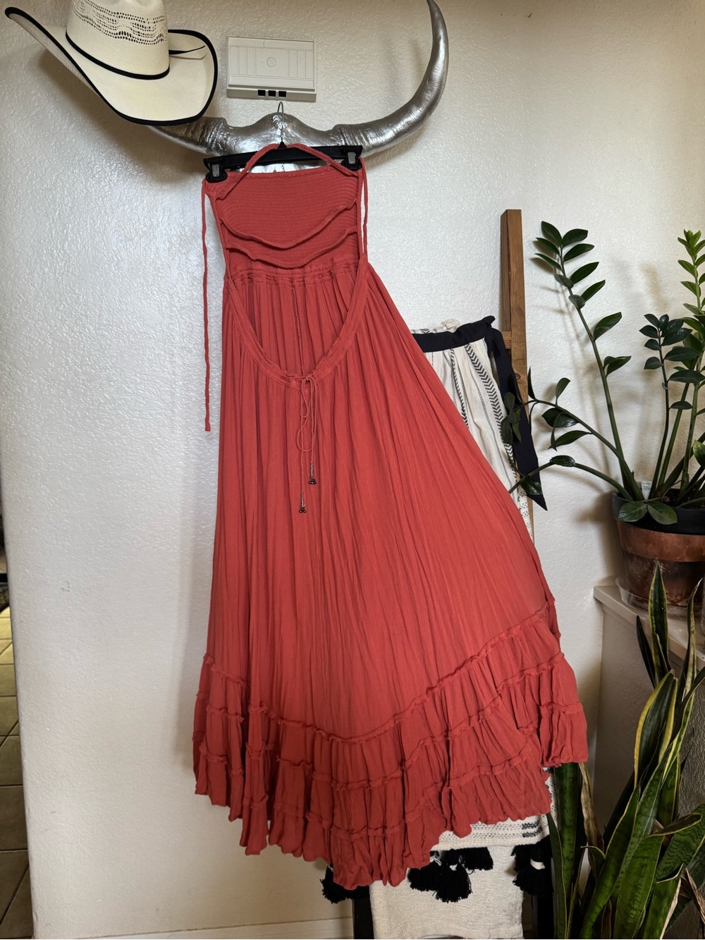 Free People Rust Red Backless Halter Maxi Dress - Picture 9 of 12
